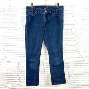 LOFT Modern Kick Crop Jeans Dark Wash Size 6